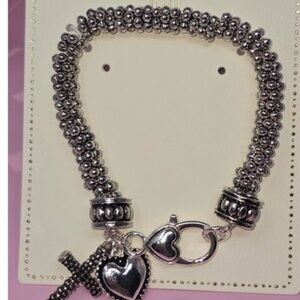 Silver Popcorn Chain Assorted Charm Bracelet